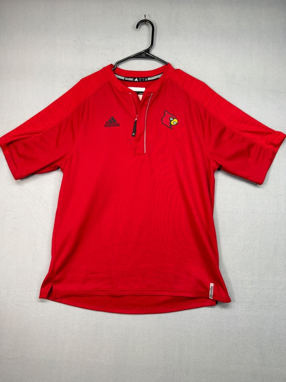 Adidas Louisville Cardinals Quarter Zip Shirt Mens Large Red Climalite NCAA